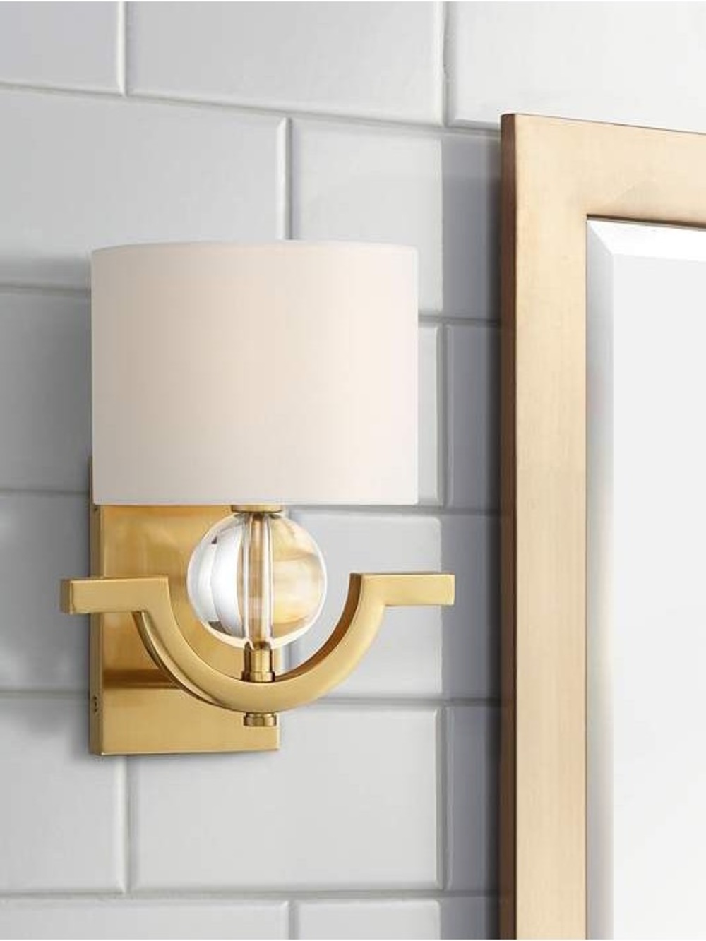 NWT Open Box Stiffel 'Rainey' Gold w/Crystal Ball Wall Sconce